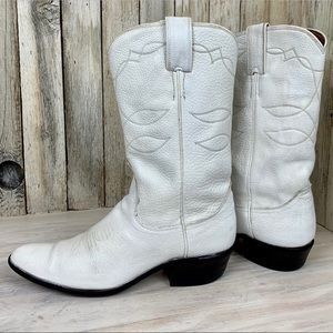 Vintage White Cowboy Boot ~ RARE